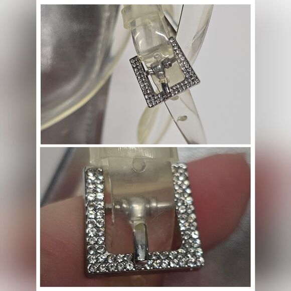 Zara Clear Invisible Vinyl Straps High Heel Strappy Sandals Women's 7.5 - Picture 3 of 10
